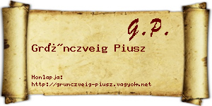 Grünczveig Piusz névjegykártya
